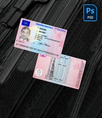 Croatia driving license 2022-present PSD
